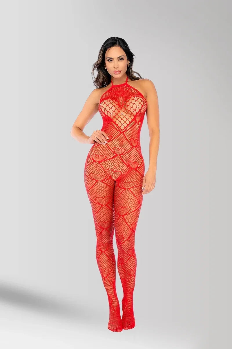 Roter Netzbody mit Herzen