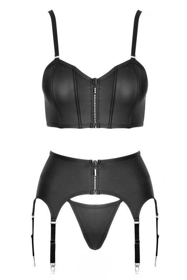 Wetlook-Bustier-Set