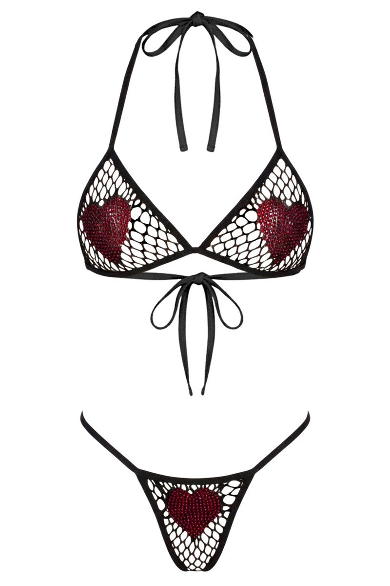 All Heart Fishnet-Dreieck-Set