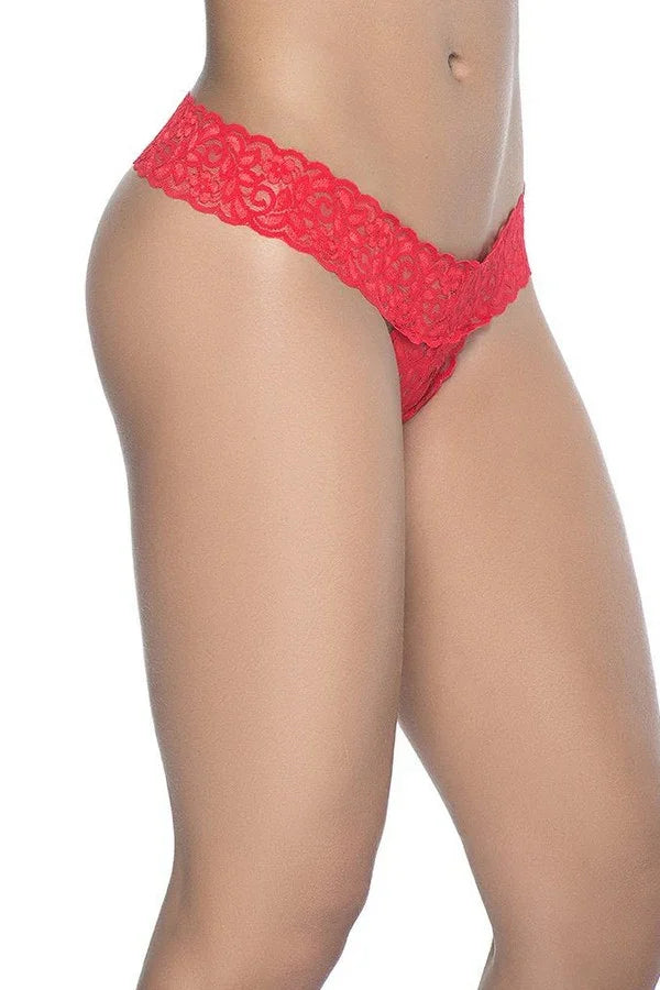String tanga ouvert en dentelle par Mapalé lingerie
