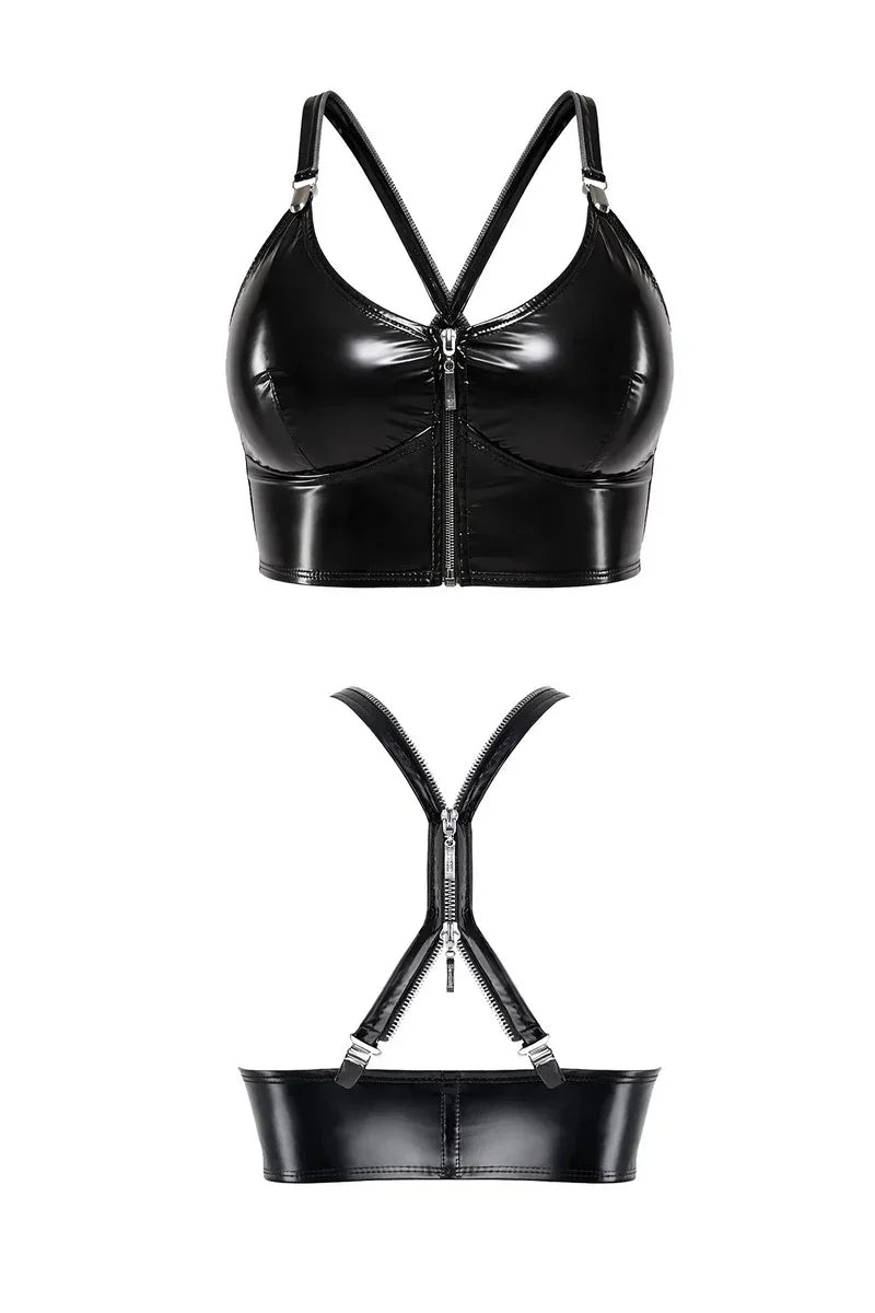 Top wetlook zippé par Demoniq