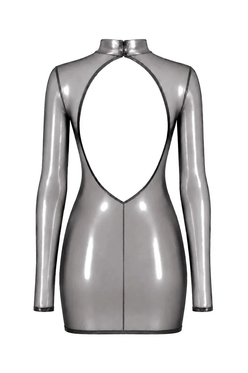 Metallic rückenfreies Minikleid F431