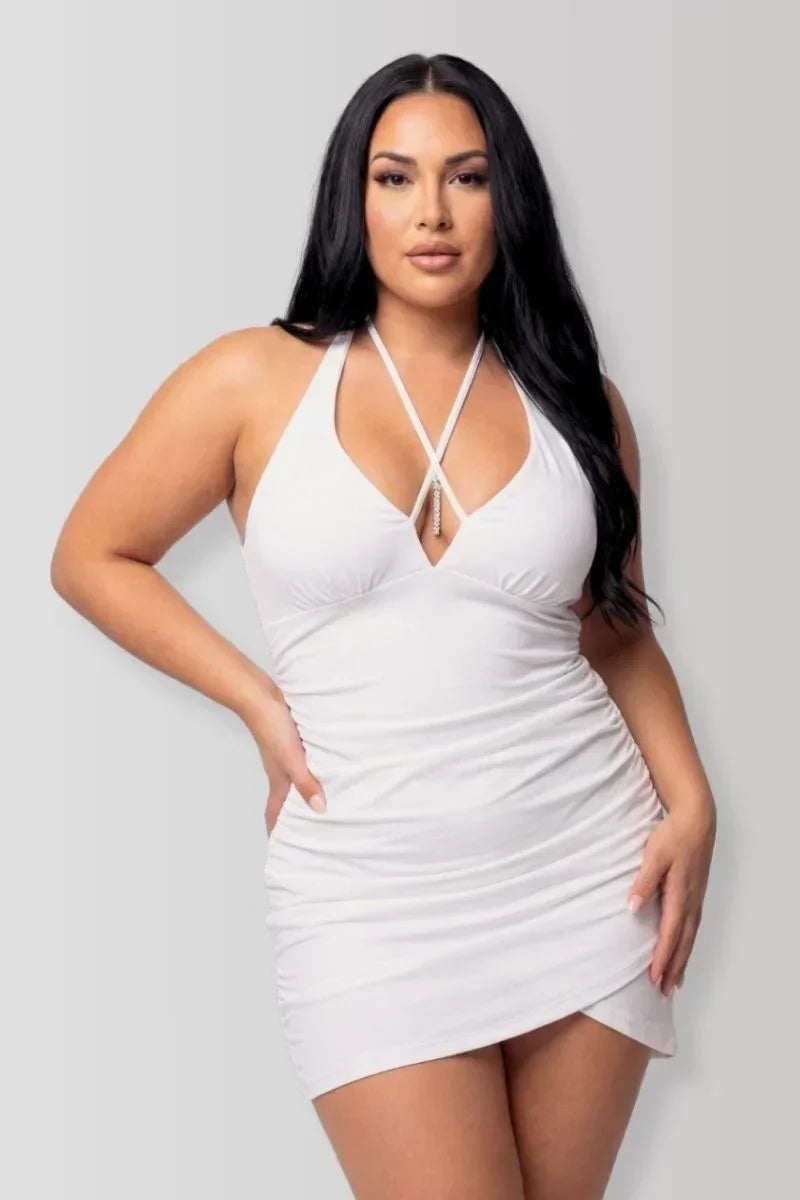 Mini-robe Aurora blanche par Be Lily