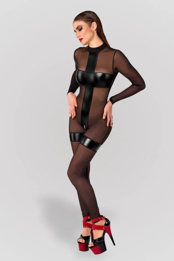 Combinaison bi-matière Ligne Privée par Noir Handmade