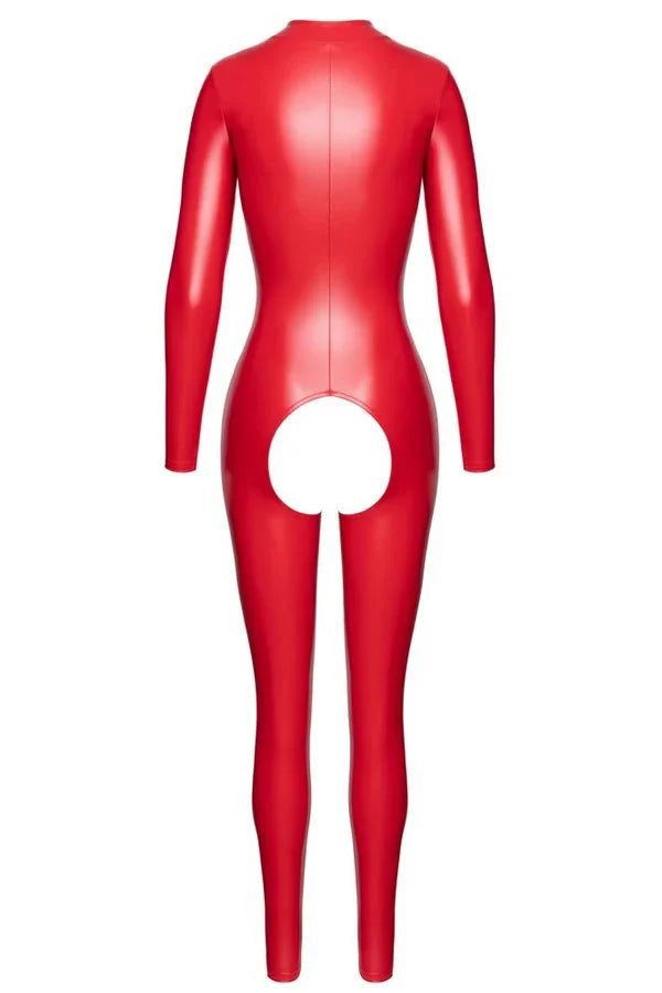 Combinaison wetlook rouge Ligne Privée par Noir Handmade