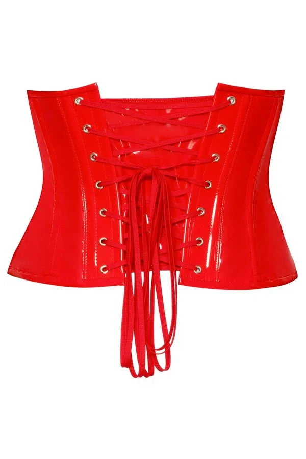 Corset ouvert vinyle rouge par Black Level
