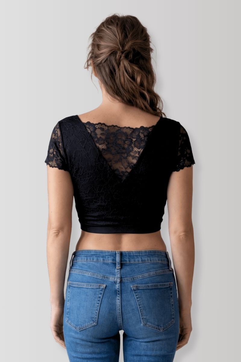Schwarzes wendbares Crop-Top