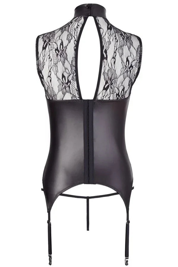 Guêpière ouverte bi-matière par Abierta Fina