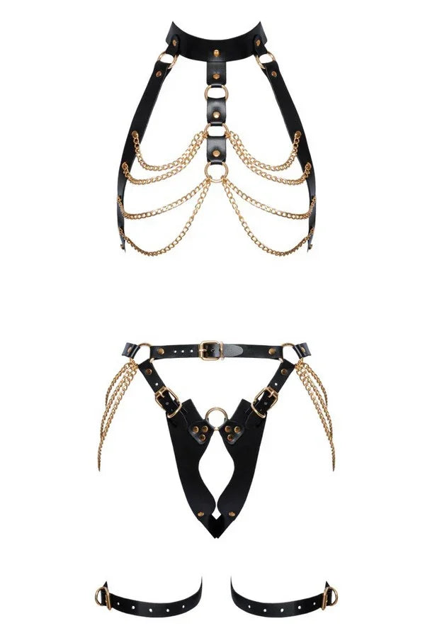 Harnais en cuir & chaines par Zado