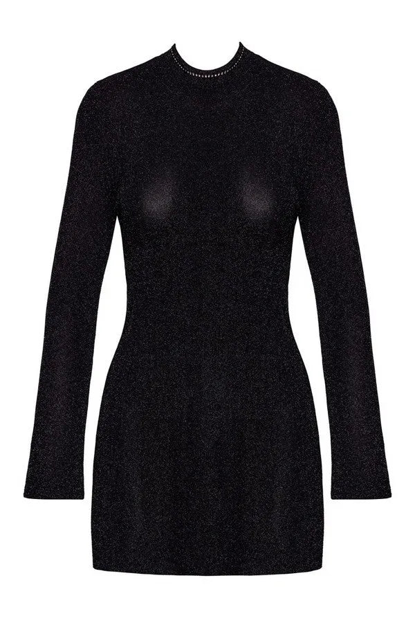 Mini-robe résille noire Ligne Privée par Noir Handmade