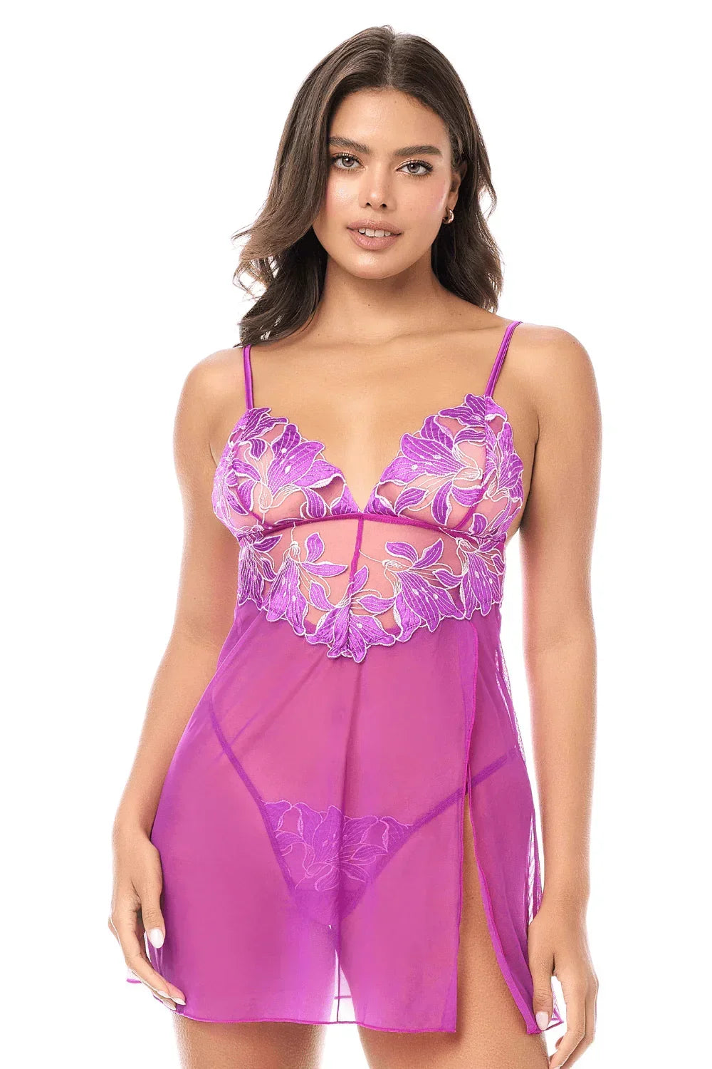 Nuisette florale Twilight Orchid par Mapalé lingerie