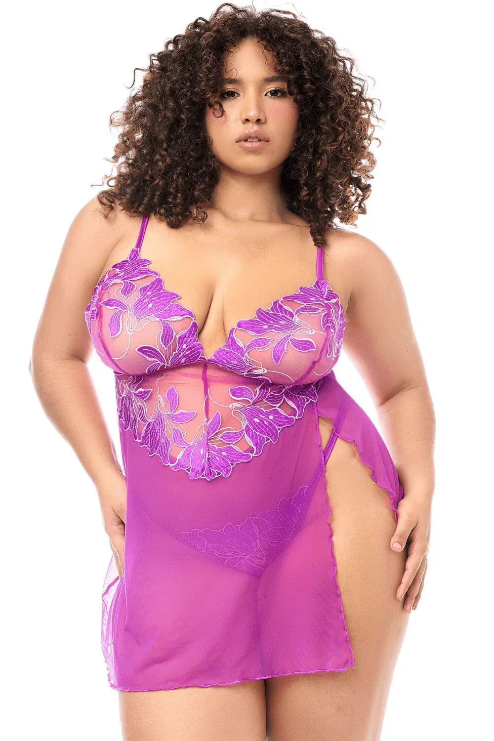 Nuisette florale Twilight Orchid + par Mapalé lingerie