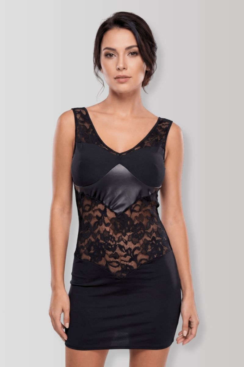 Wetlook-Spitzen-Minikleid