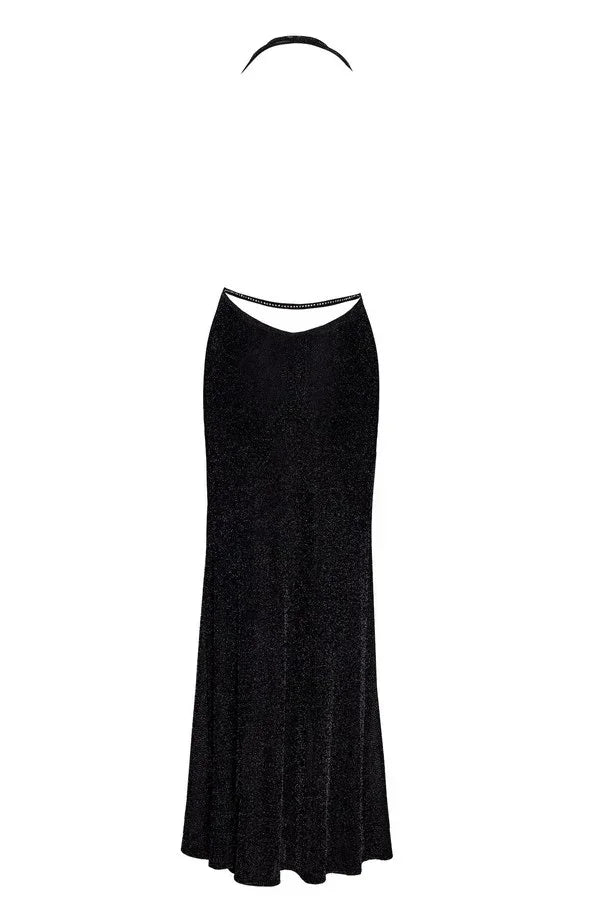 Robe longue fluide Onyx F373 par Noir Handmade