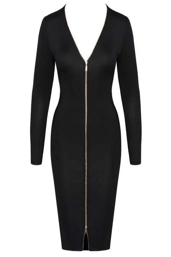 robe-midi-zip-argente-luxury-alley-3 - LUXURY ALLEY