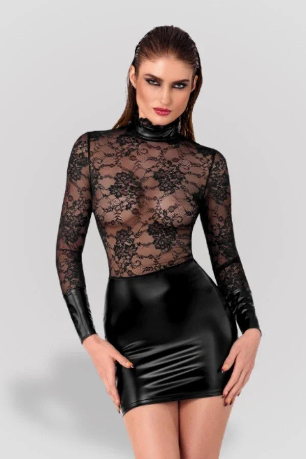 Robe résille noire Ligne Privée par Noir Handmade