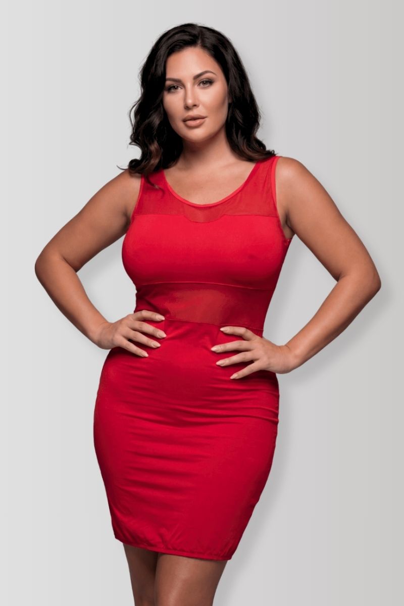 Rotes Streifen-Bodycon-Kleid