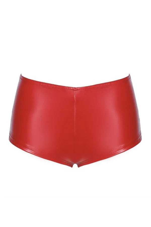 Shorty wetlook F356 Mysteria rouge par Noir Handmade