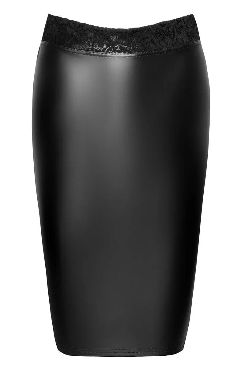 Jupe duo dentelle-wetlook par Noir Handmade