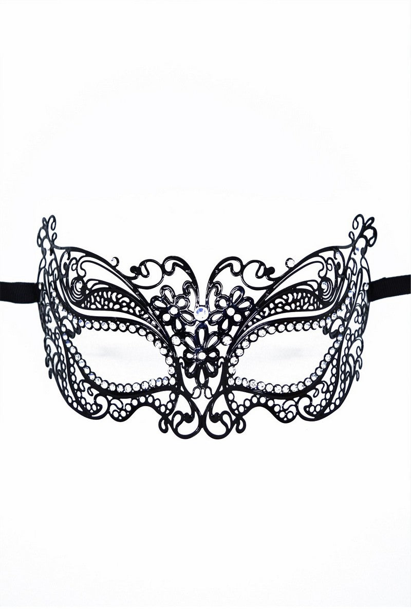 Florale Venezianermaske mit Strass