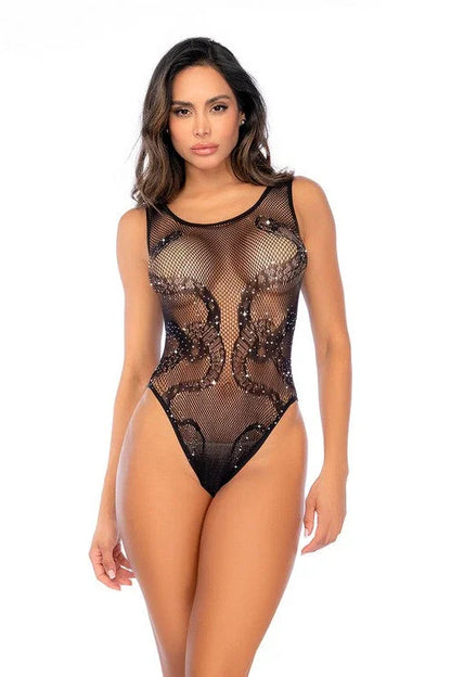 Body résille + strass Snake par Mapalé lingerie