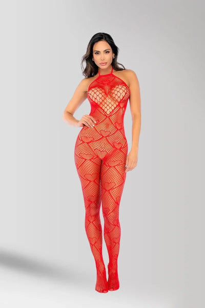 Roter Netzbody mit Herzen