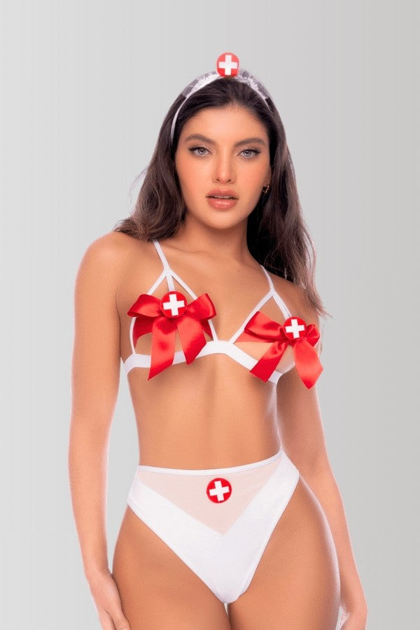 Krankenschwester-Kostüm Schleifen-Set