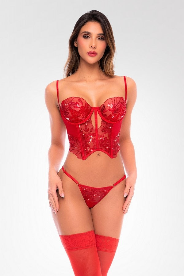 Rotes Corset-Bustier-Set