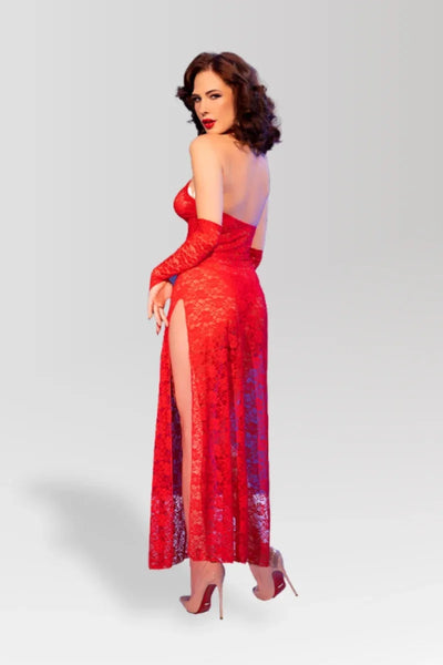 Langes Spitzenkleid CR4853