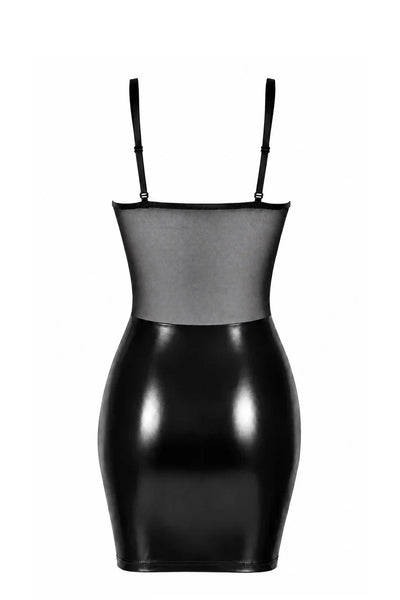 Schwarzes Schnür-Minikleid F409