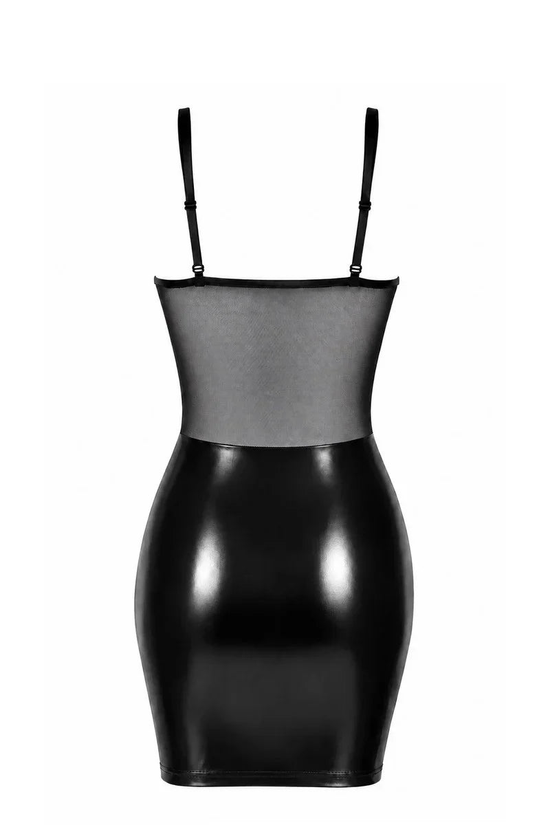 Schwarzes Schnür-Minikleid F409