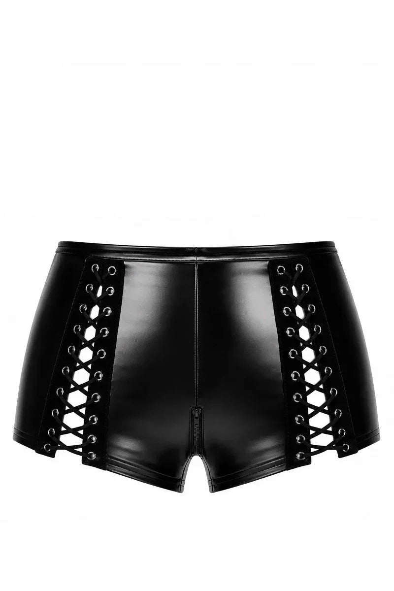 Schwarze Schnür-Shorts F411
