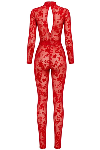 Roter Netz-Catsuit F414