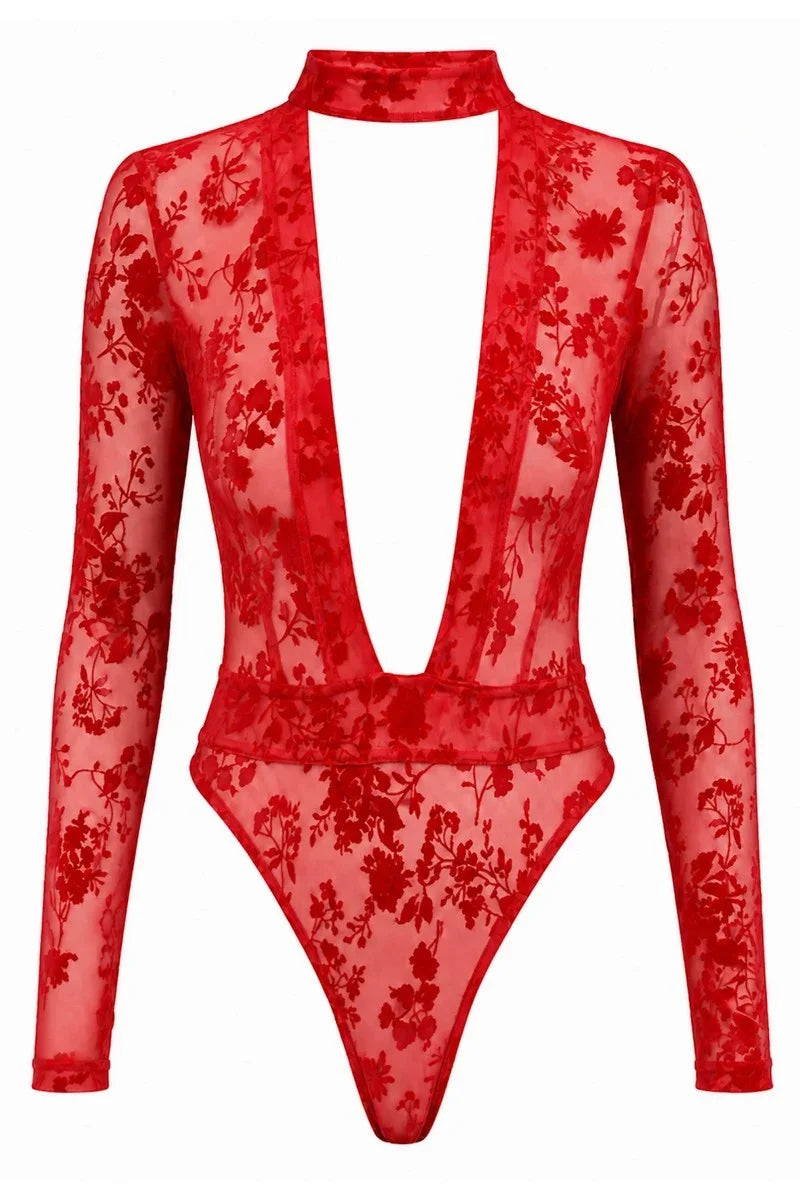 Roter Netz-Body F416