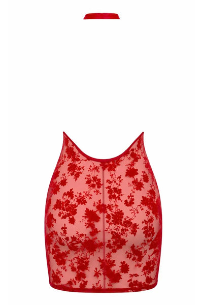 Rotes Netz-Minikleid F419