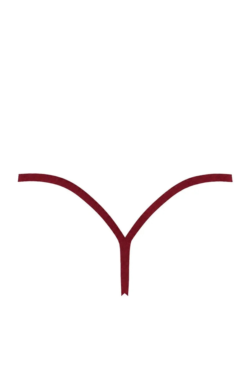 Bordeauxroter Netz-String F426