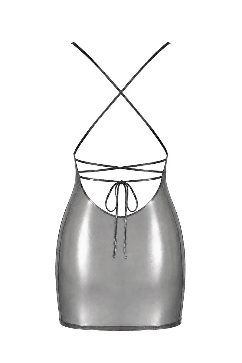 Kurzes Metallic-Kleid F428
