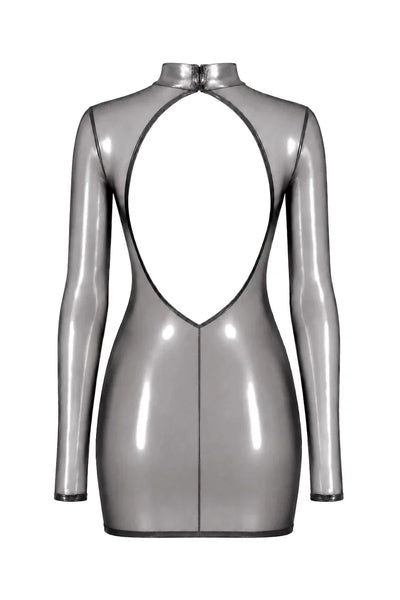 Metallic rückenfreies Minikleid F431