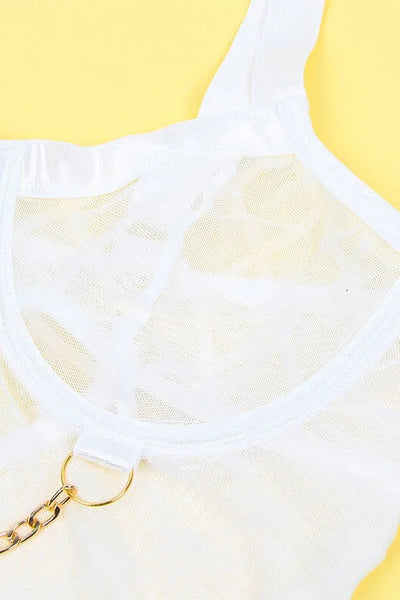 Body + jarretelles blanc Désirée par Subblime