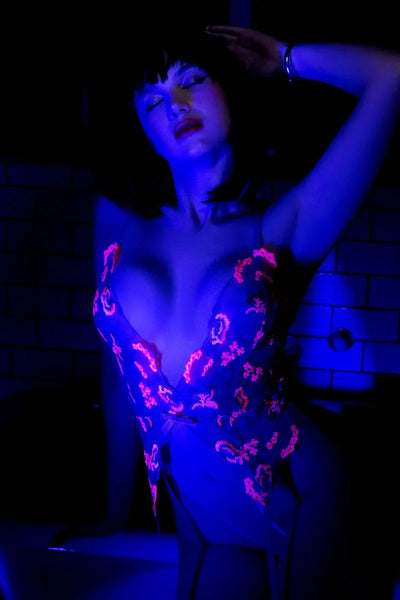 Body jarretelles brodé par Mapalé lingerie