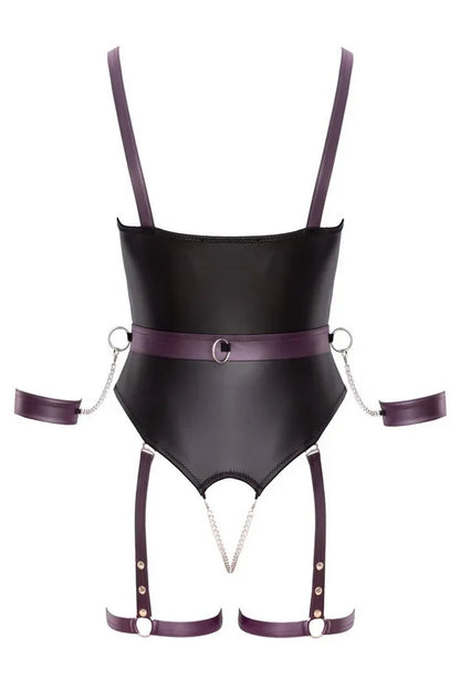 Body wetlook noir & liens par Cottelli lingerie