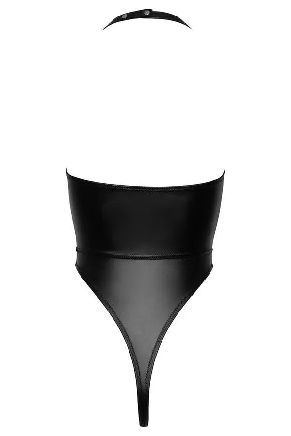 Body wetlook noir échancré par Cottelli lingerie