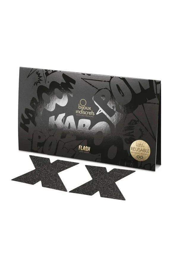 Cache-tétons Flash croix scintillantes par Bijoux Indiscrets