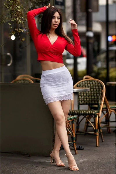 Jupe d'été Camélia blanche par Be Lily