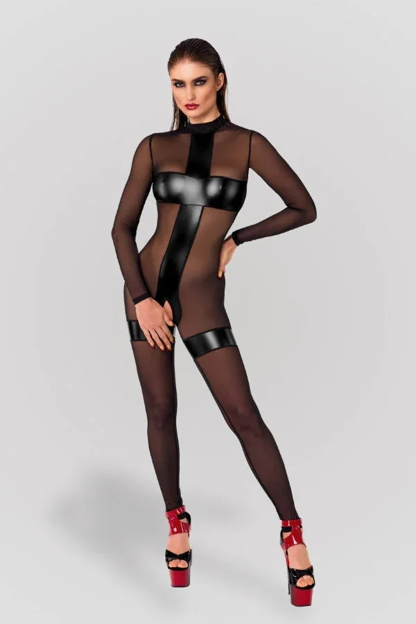 Combinaison bi-matière Ligne Privée par Noir Handmade