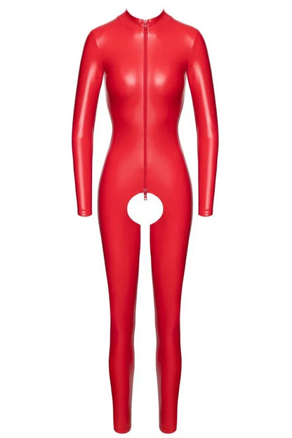 Combinaison wetlook rouge Ligne Privée par Noir Handmade