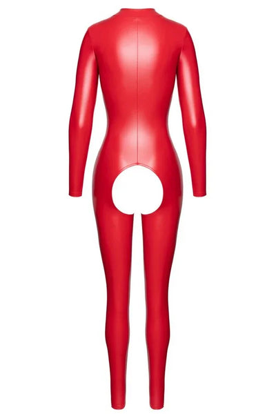 Combinaison wetlook rouge Ligne Privée par Noir Handmade