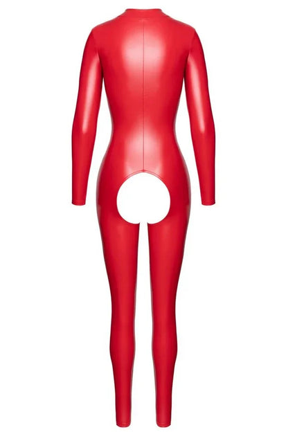 Combinaison wetlook rouge Ligne Privée par Noir Handmade