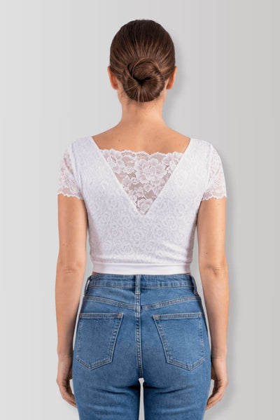 Weißes wendbares Crop-Top