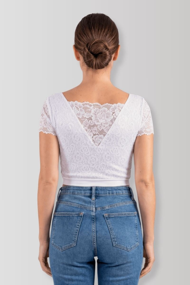 Weißes wendbares Crop-Top